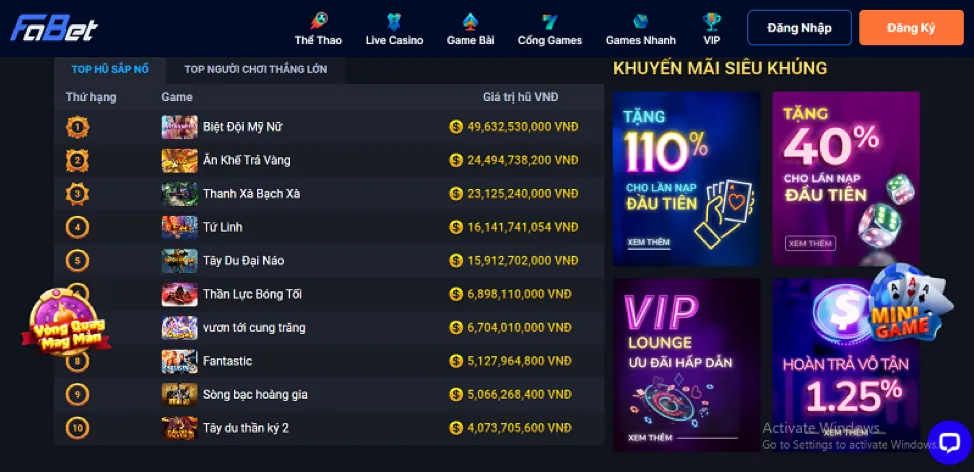 Trò chơi Slot game 197vip